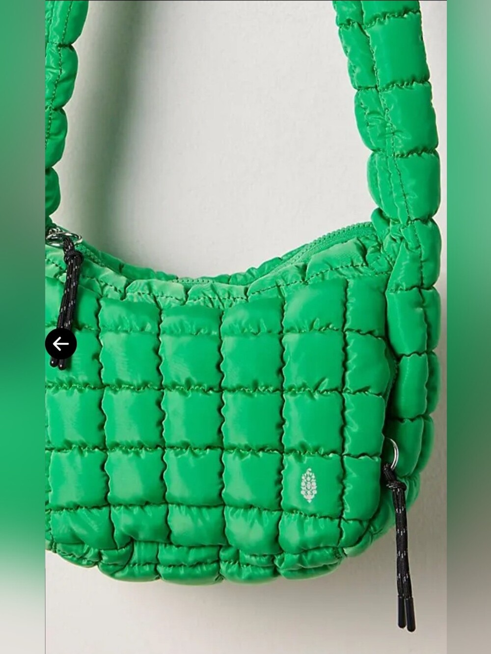 Free People Mini Carryall Sling Bag Quilted Carryall Kelly Green - Picture 2 of 12